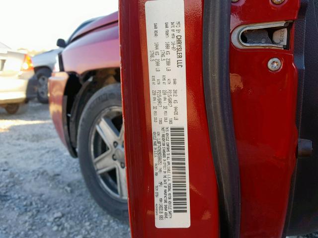 1J8FT47028D580251 - 2008 JEEP COMPASS SP RED photo 10
