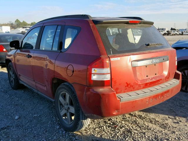 1J8FT47028D580251 - 2008 JEEP COMPASS SP RED photo 3