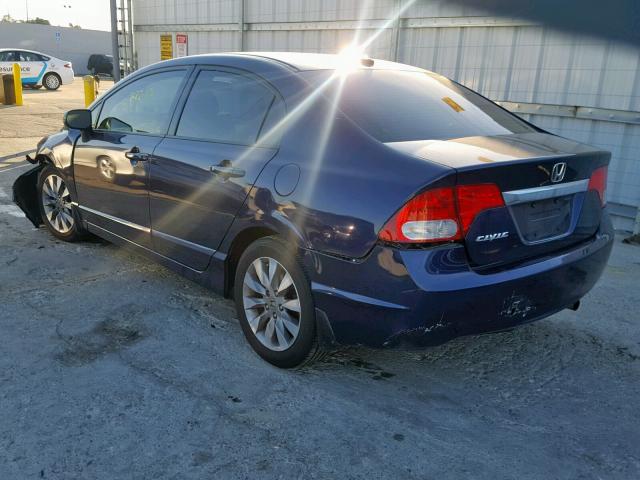 2HGFA16979H515042 - 2009 HONDA CIVIC EXL BLUE photo 3