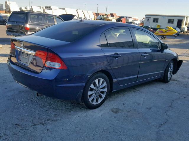 2HGFA16979H515042 - 2009 HONDA CIVIC EXL BLUE photo 4