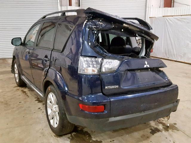 JA4AS3AW4AZ001503 - 2010 MITSUBISHI OUTLANDER BLUE photo 3