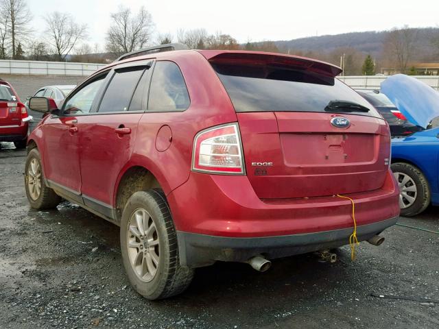 2FMDK48C07BA90272 - 2007 FORD EDGE SEL RED photo 3