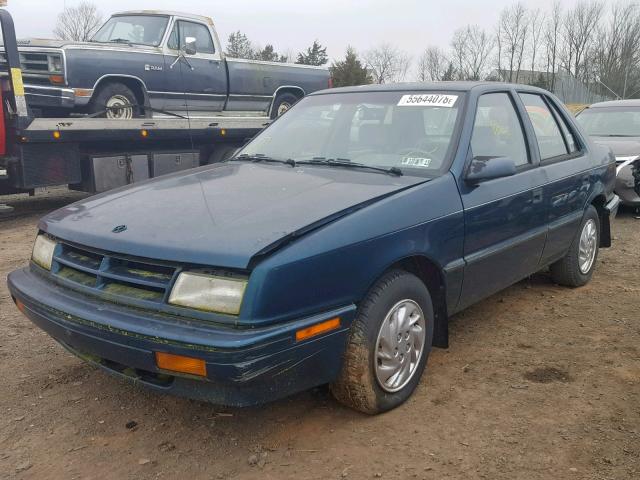 1B3XP28D2PN580301 - 1993 DODGE SHADOW GREEN photo 2