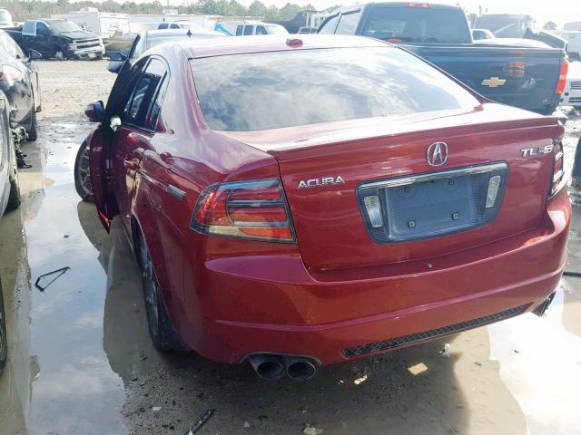 19UUA76517A010939 - 2007 ACURA TL TYPE S RED photo 3