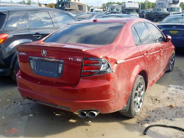 19UUA76517A010939 - 2007 ACURA TL TYPE S RED photo 4