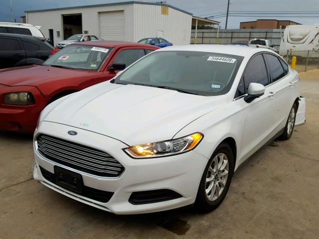 3FA6P0G77FR143597 - 2015 FORD FUSION S WHITE photo 2