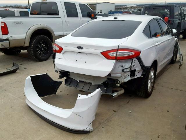 3FA6P0G77FR143597 - 2015 FORD FUSION S WHITE photo 4