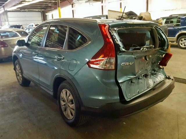 2HKRM4H79DH689727 - 2013 HONDA CR-V EXL BLUE photo 3