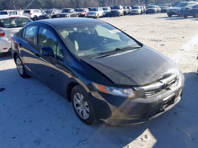 2HGFB2F54CH575061 - 2012 HONDA CIVIC LX BLACK photo 1