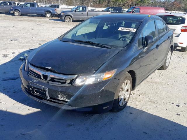 2HGFB2F54CH575061 - 2012 HONDA CIVIC LX BLACK photo 2