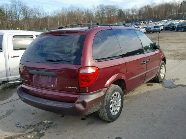 1C8GJ25392B580154 - 2002 CHRYSLER VOYAGER BURGUNDY photo 4