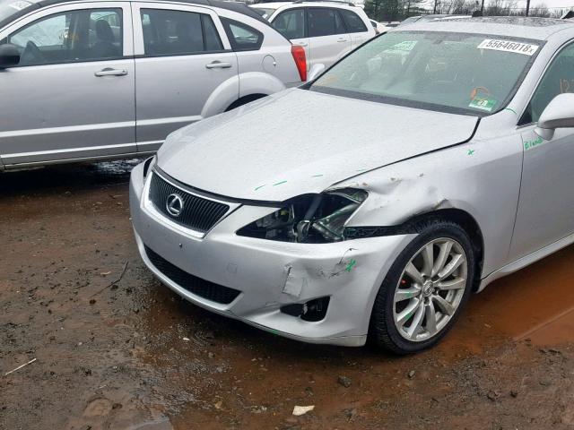 JTHCK262182025760 - 2008 LEXUS IS 250 SILVER photo 9