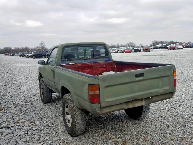 JT4RN01P4M0021346 - 1991 TOYOTA PICKUP 1/2 GREEN photo 3