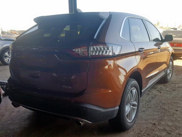 2FMPK3J86HBB27873 - 2017 FORD EDGE SEL ORANGE photo 4