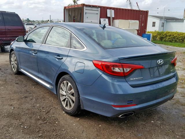 5NPE34AF1HH447667 - 2017 HYUNDAI SONATA SPO BLUE photo 3