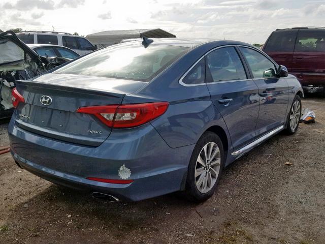 5NPE34AF1HH447667 - 2017 HYUNDAI SONATA SPO BLUE photo 4