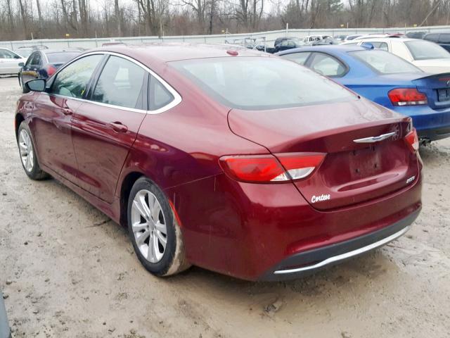 1C3CCCAB5FN542166 - 2015 CHRYSLER 200 LIMITE RED photo 3