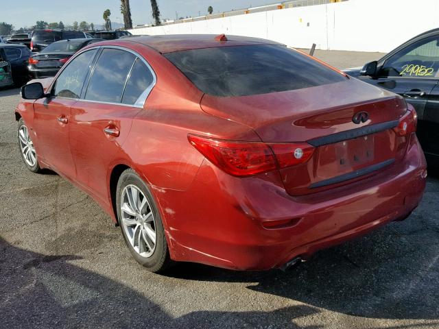 JN1BV7AP5FM345995 - 2015 INFINITI Q50 BASE RED photo 3