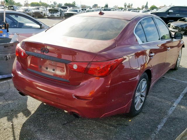 JN1BV7AP5FM345995 - 2015 INFINITI Q50 BASE RED photo 4