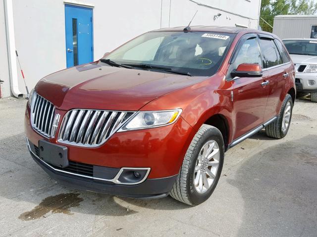 2LMDJ6JK4FBL33410 - 2015 LINCOLN MKX BURGUNDY photo 2