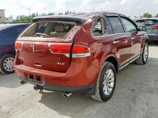 2LMDJ6JK4FBL33410 - 2015 LINCOLN MKX BURGUNDY photo 4