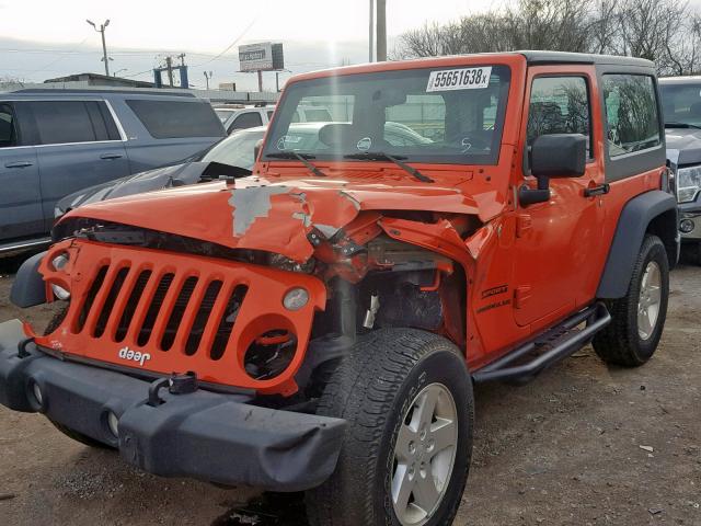 1C4AJWAG3FL601068 - 2015 JEEP WRANGLER S ORANGE photo 2