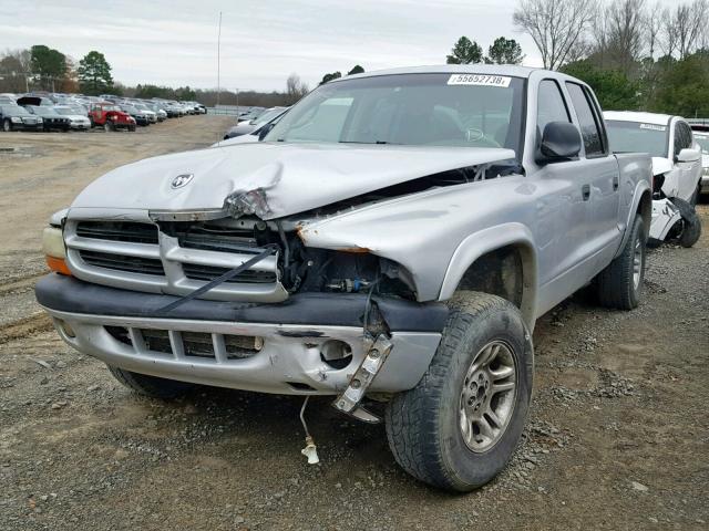 1B7HG38N32S645099 - 2002 DODGE DAKOTA QUA GRAY photo 2