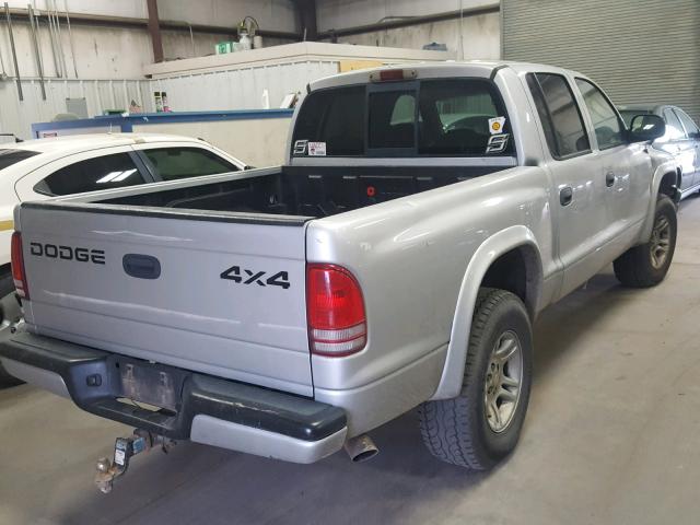 1B7HG38N32S645099 - 2002 DODGE DAKOTA QUA GRAY photo 4