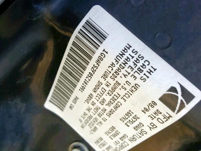 1G8AF52F05Z101991 - 2005 SATURN ION LEVEL SILVER photo 10