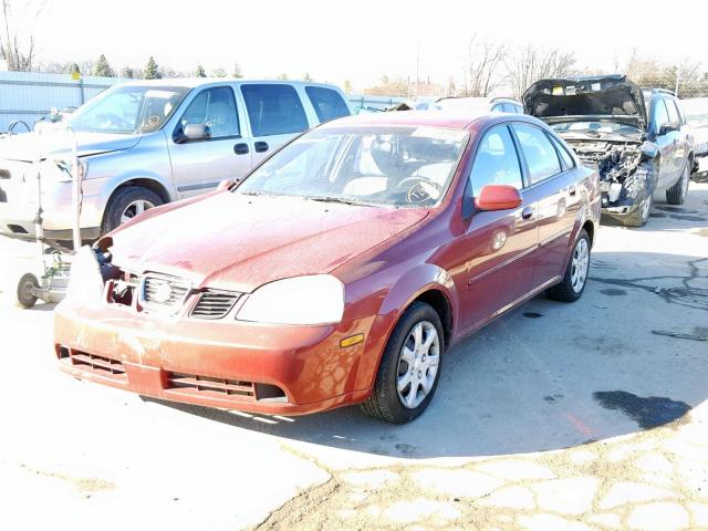 KL5JD52Z04K014725 - 2004 SUZUKI FORENZA S MAROON photo 2