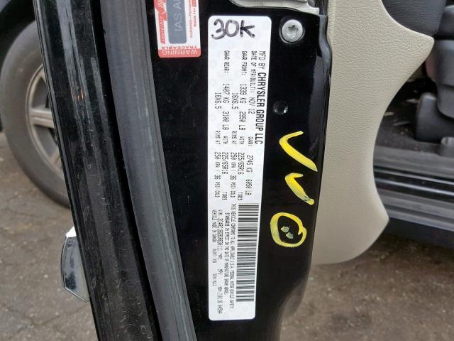 2C4RC1BG9DR630111 - 2013 CHRYSLER TOWN & COU BLACK photo 10