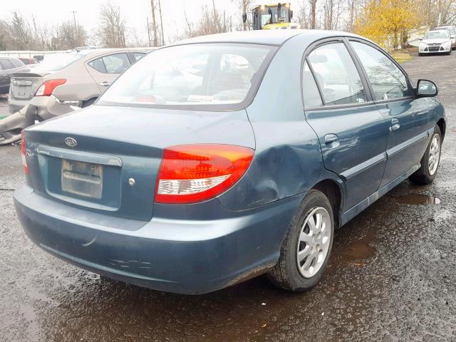 KNADC125036212449 - 2003 KIA RIO TEAL photo 4