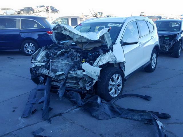 5J6RM4H75CL076718 - 2012 HONDA CR-V EXL WHITE photo 2