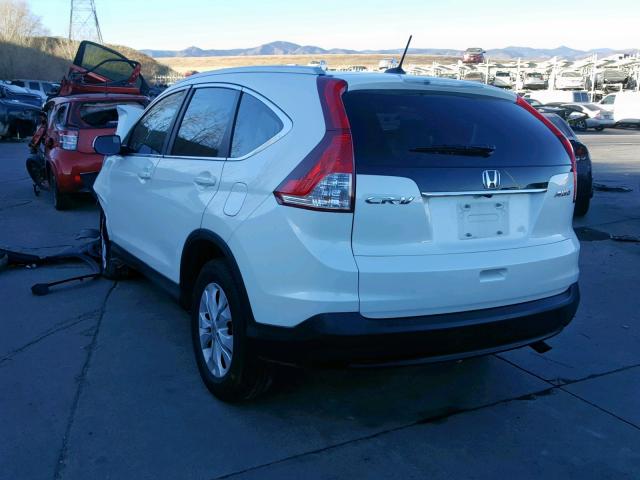 5J6RM4H75CL076718 - 2012 HONDA CR-V EXL WHITE photo 3