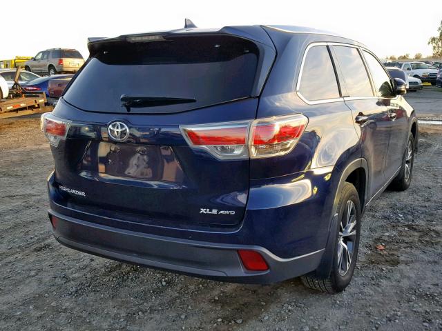 5TDJKRFH0GS233707 - 2016 TOYOTA HIGHLANDER ლურჯი ფოტო 4