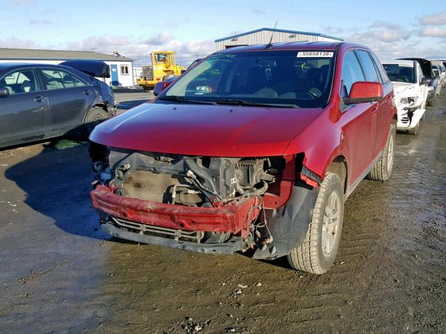 2FMDK48C48BA69734 - 2008 FORD EDGE SEL RED photo 2