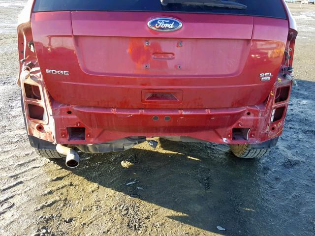 2FMDK48C48BA69734 - 2008 FORD EDGE SEL RED photo 9