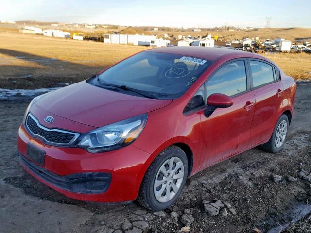 KNADN4A33C6073106 - 2012 KIA RIO EX RED photo 2