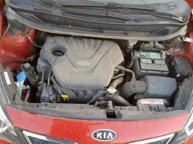 KNADN4A33C6073106 - 2012 KIA RIO EX RED photo 7