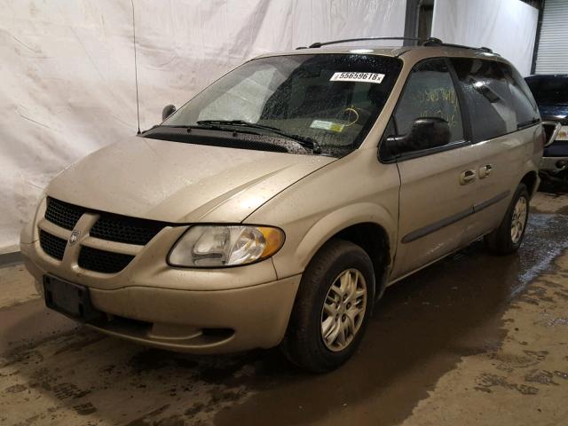 1B4GP45302B667675 - 2002 DODGE CARAVAN SP TAN photo 2