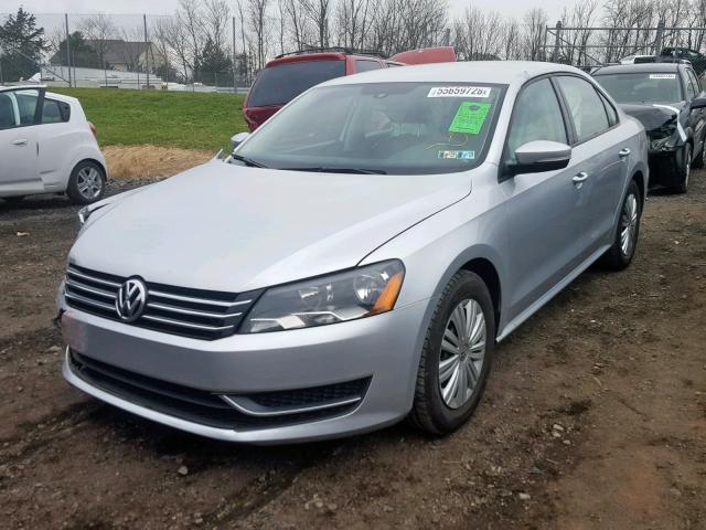 1VWAP7A31EC008497 - 2014 VOLKSWAGEN PASSAT S SILVER photo 2