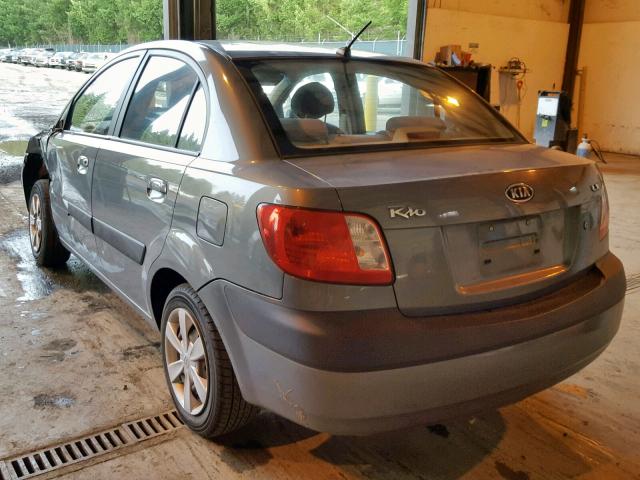 KNADE123576280969 - 2007 KIA RIO BASE GRAY photo 3