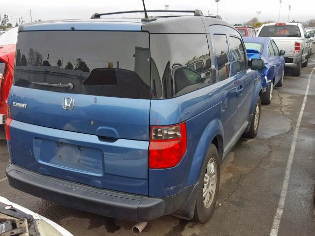 5J6YH18777L012491 - 2007 HONDA ELEMENT EX BLUE photo 4