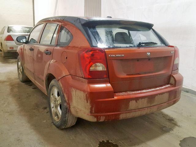 1B3HB48BX7D328105 - 2007 DODGE CALIBER SX ORANGE photo 3