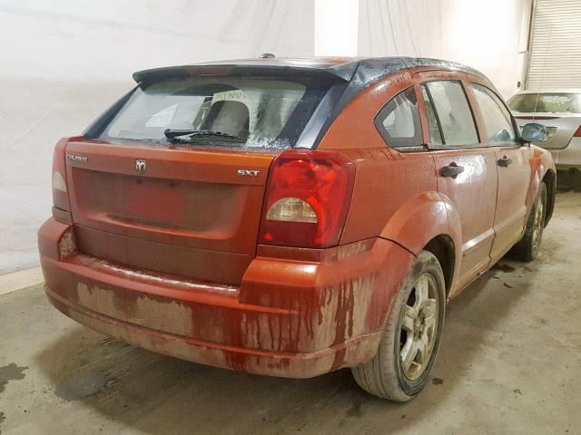 1B3HB48BX7D328105 - 2007 DODGE CALIBER SX ORANGE photo 4