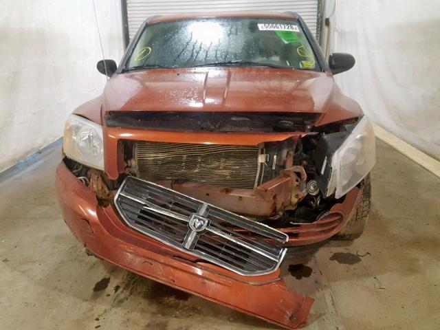 1B3HB48BX7D328105 - 2007 DODGE CALIBER SX ORANGE photo 9