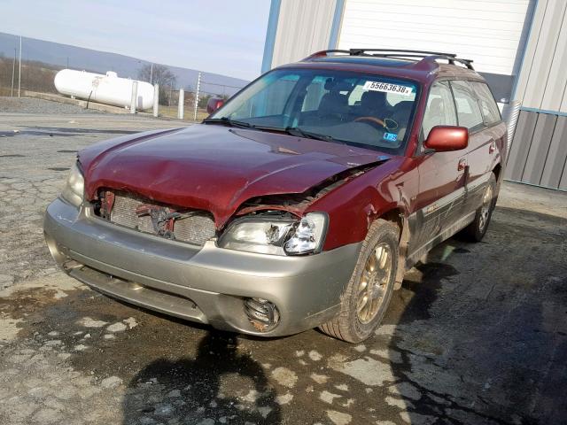 4S3BH896637620385 - 2003 SUBARU LEGACY OUT MAROON photo 2