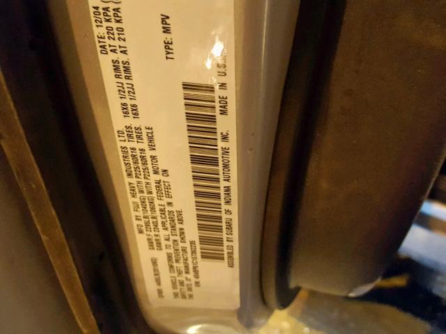 4S4BP61C157362235 - 2005 SUBARU LEGACY OUT SILVER photo 10