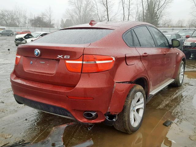 5UXFG4C59AL225732 - 2010 BMW X6 XDRIVE3 RED photo 4