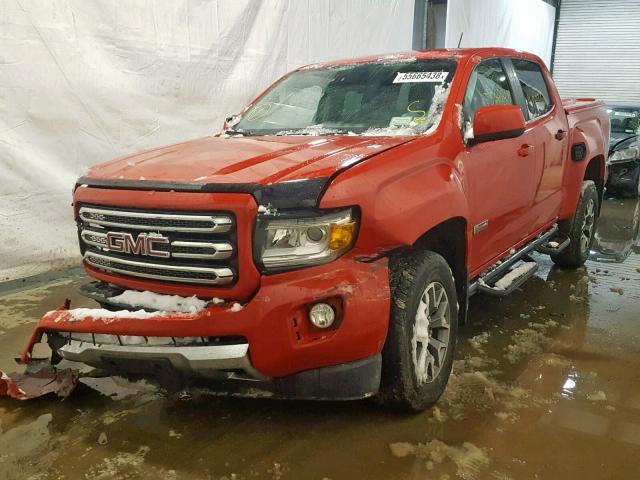 1GTG6BE36F1134980 - 2015 GMC CANYON SLE RED photo 2